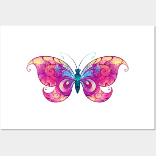 Pink Butterfly Posters and Art